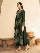 IZEL-3PC LAWN EMBROIDERED SHIRT WITH CHIFFOON PRINT DUPATTA AND EMB TROUSER-BIC-4628