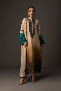 ZAINAB CHOTANI-3PC SHAMOZ SILK PRINT EMBROIDERED SHIRT WITH SOFT SILK PRINT DUPATTA & SILK TROUSER BIC-1717